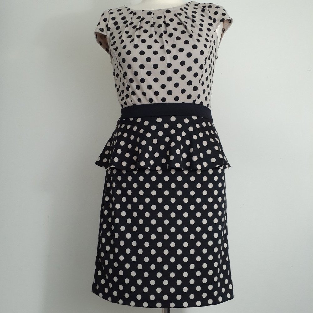 ELLE Polka Dot Peplum Dress - Size 4